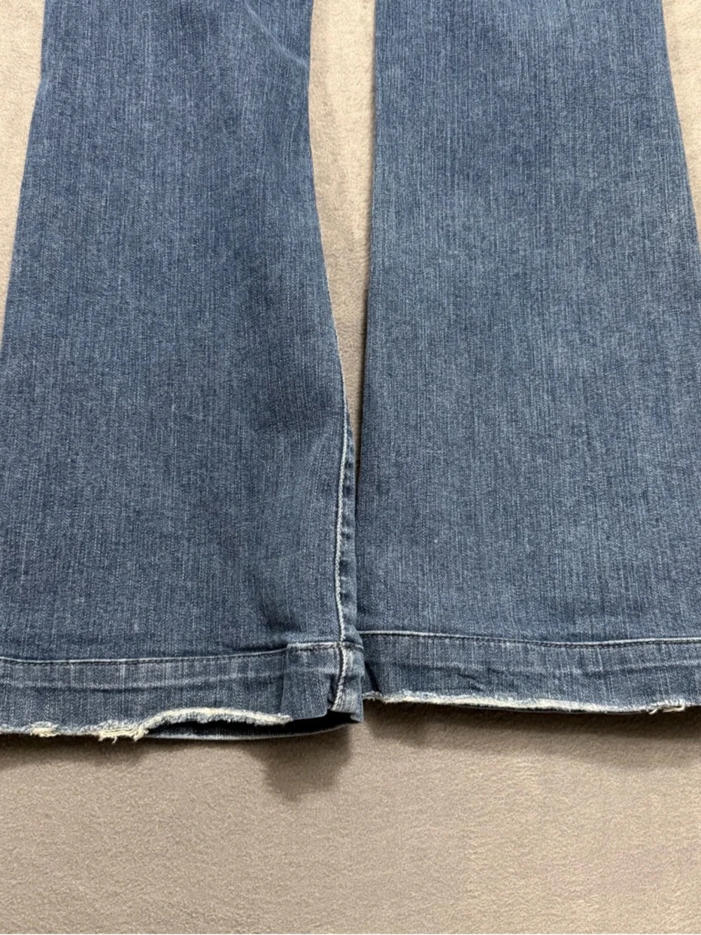 7 For All Mankind Dojo Y2K Blue Flare Tailorless Jeans 28